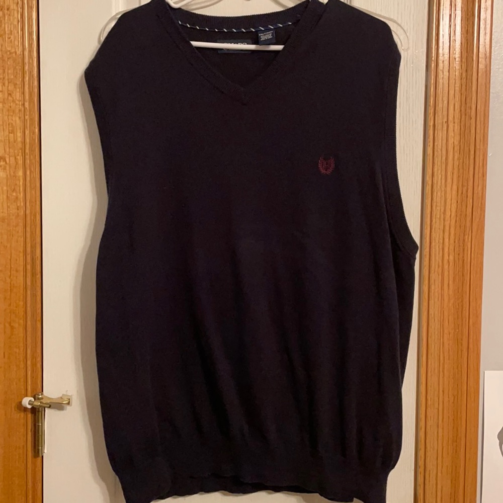 Chap’s Mens Sweater Vest in Navy Blue